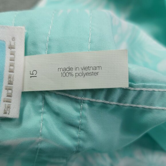 Sideout Floral Womens Swim Shorts Juniors 15 Aqua Blue Pocket New - Picture 5 of 5
